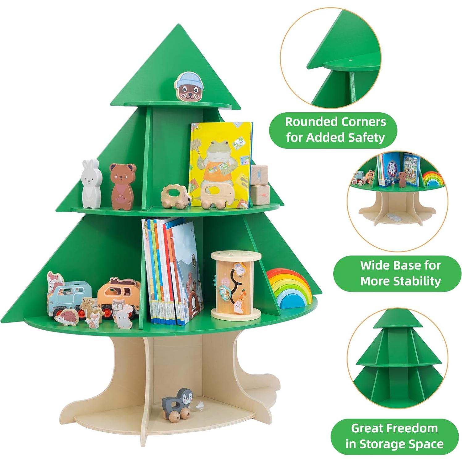 Estantería Infantil WOOD CITY en Forma de Árbol, 4 Niveles