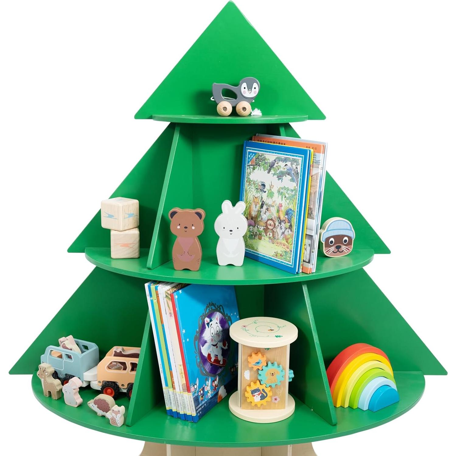 Estantería Infantil WOOD CITY en Forma de Árbol, 4 Niveles