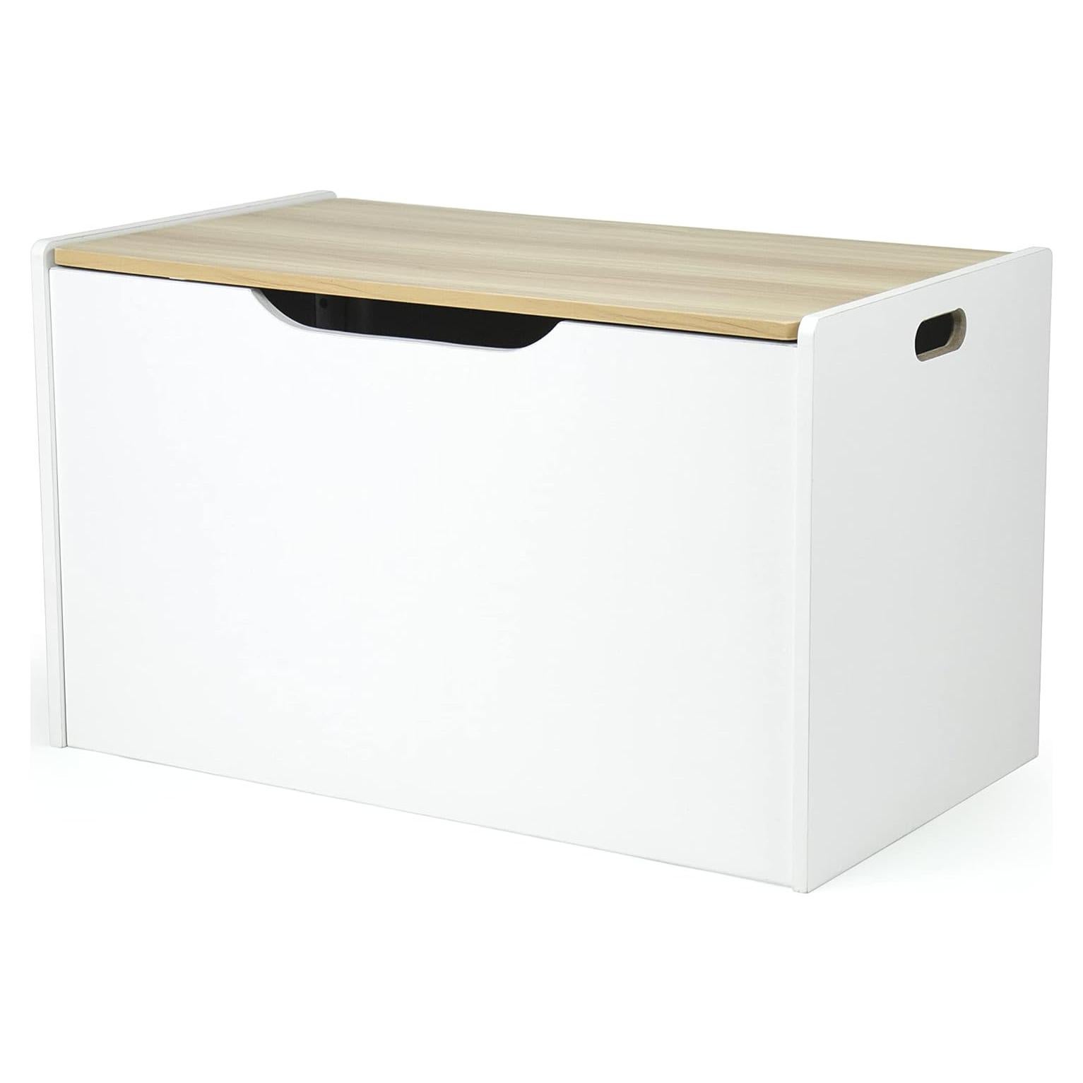 Cofre de Juguetes Humble Crew Blanco y Madera Natural 68.6x38.1x42.4cm