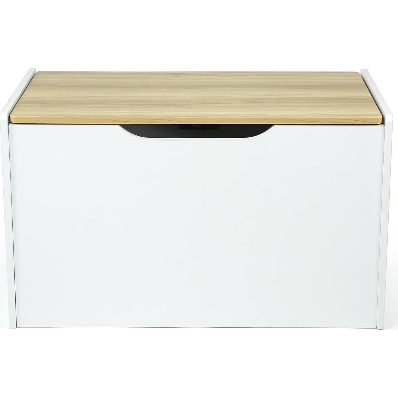 Cofre de Juguetes Humble Crew Blanco y Madera Natural 68.6x38.1x42.4cm