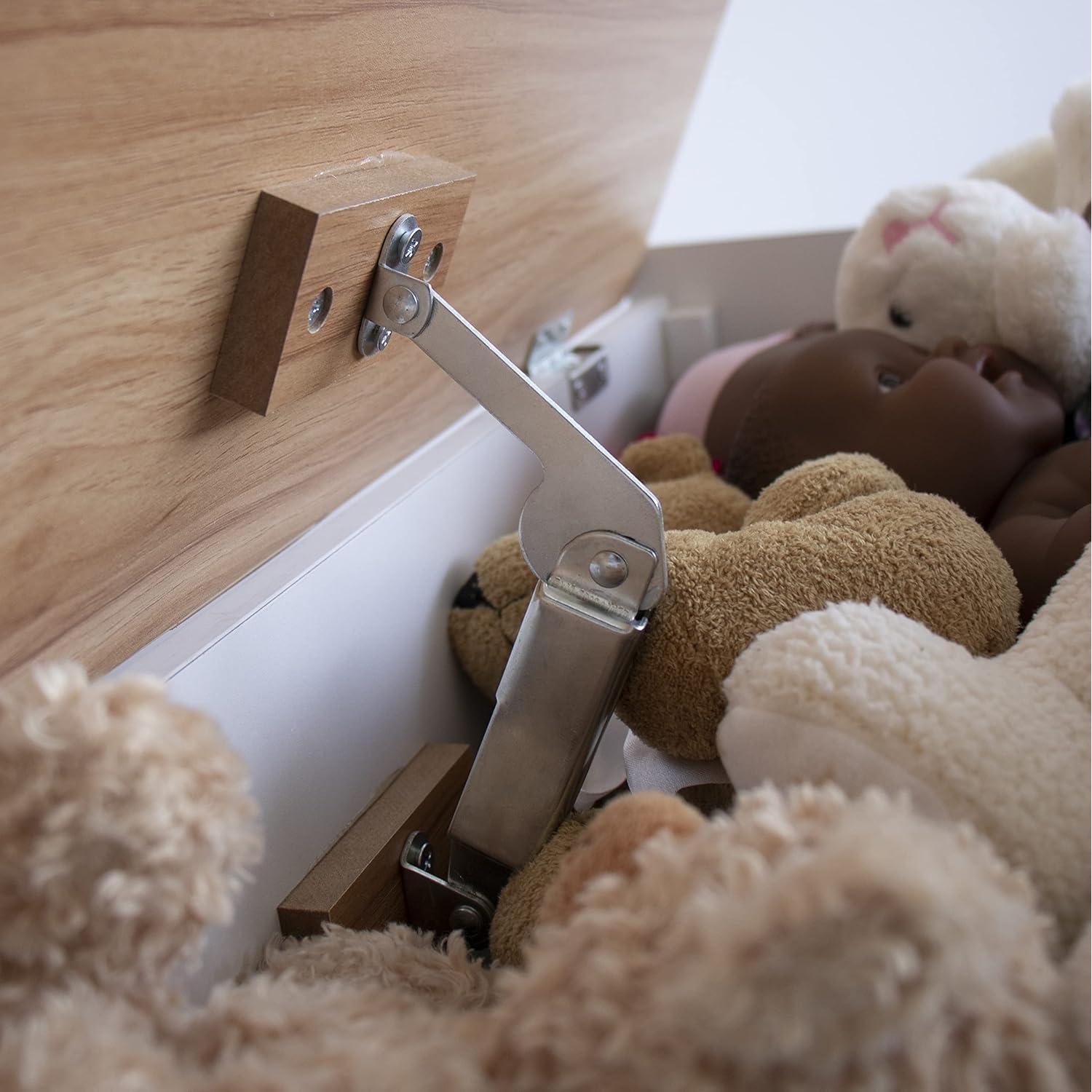 Cofre de Juguetes Humble Crew Blanco y Madera Natural 68.6x38.1x42.4cm