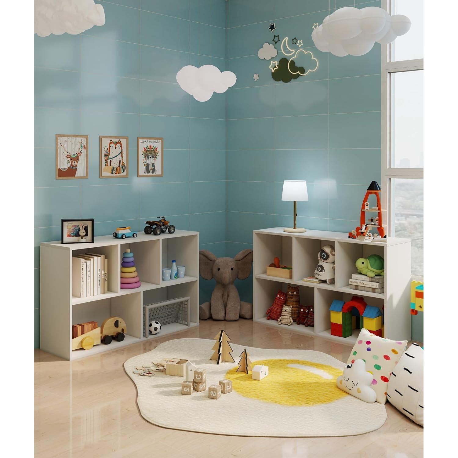 Organizador de Juguetes y Libros Montessori VPSMAT Blanco 5 Cubos