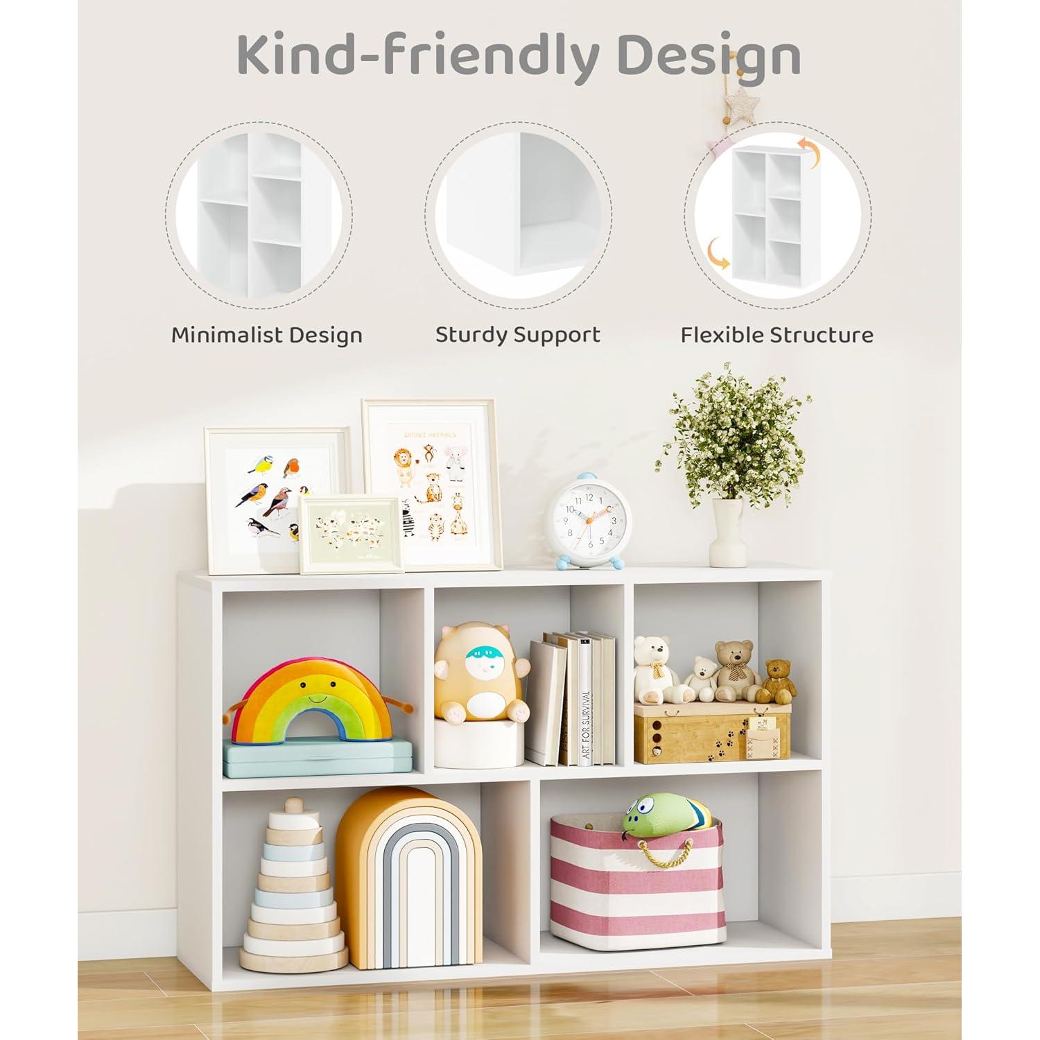 Organizador de Juguetes y Libros Montessori VPSMAT Blanco 5 Cubos