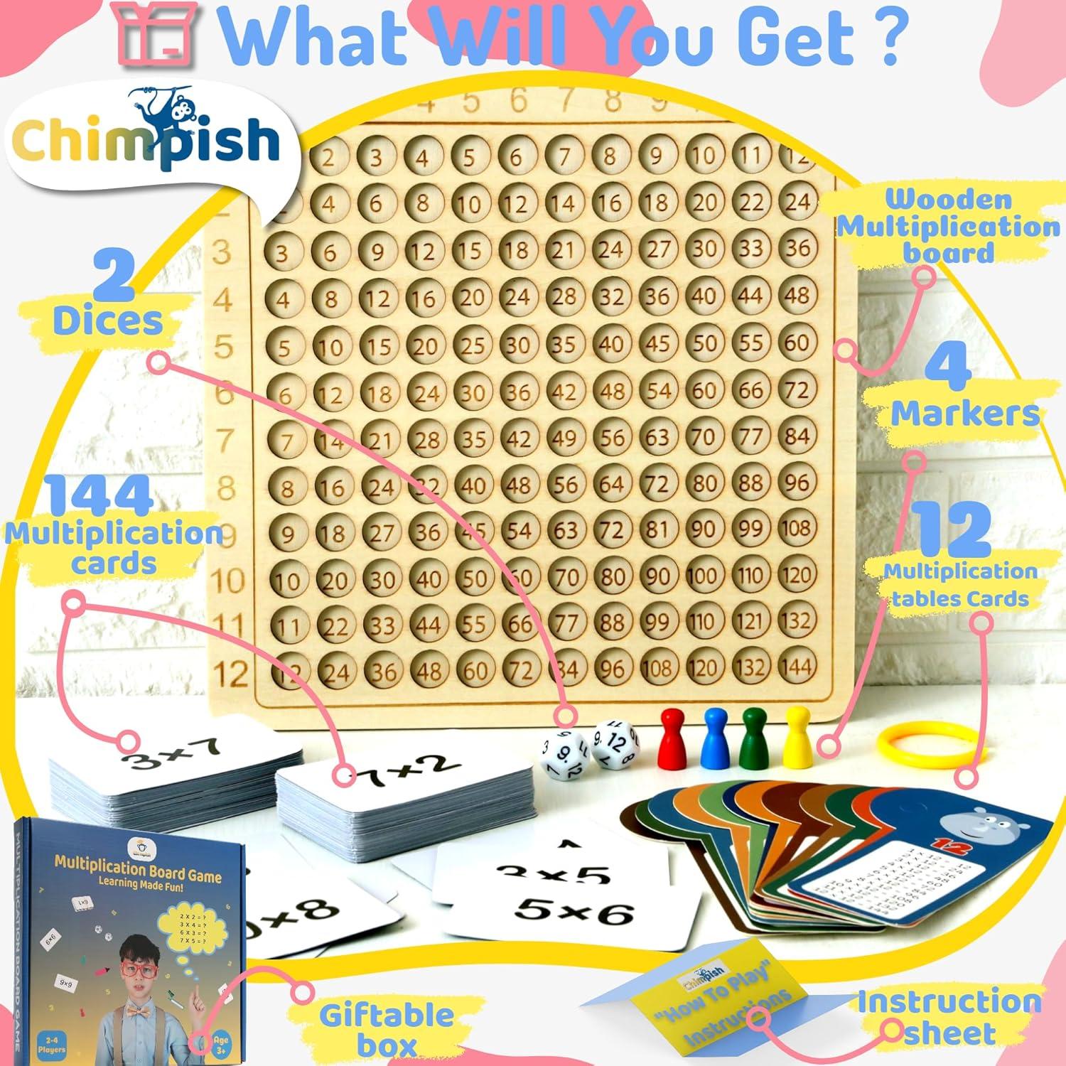 Juego de Mesa Montessori de Multiplicación Cereza 12x12