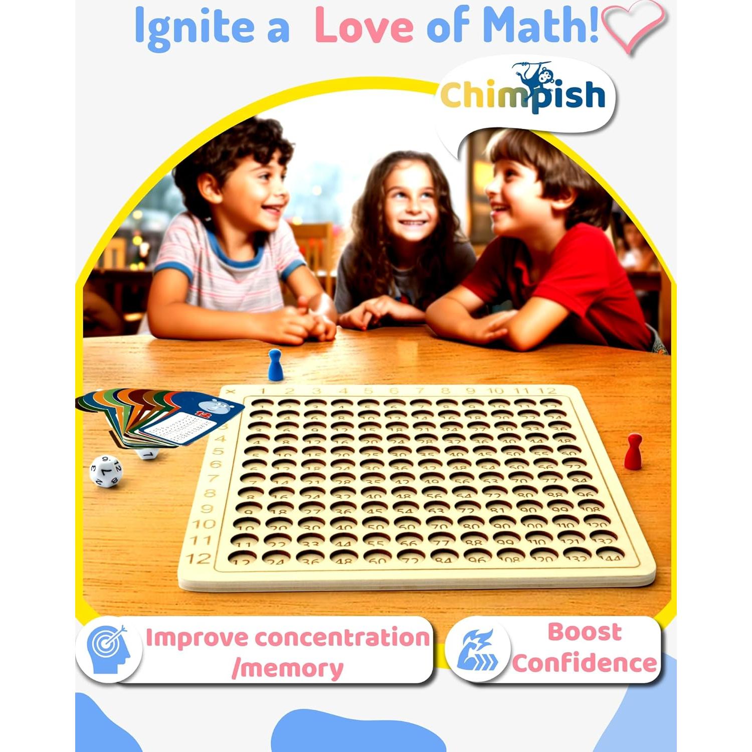 Juego de Mesa Montessori de Multiplicación Cereza 12x12