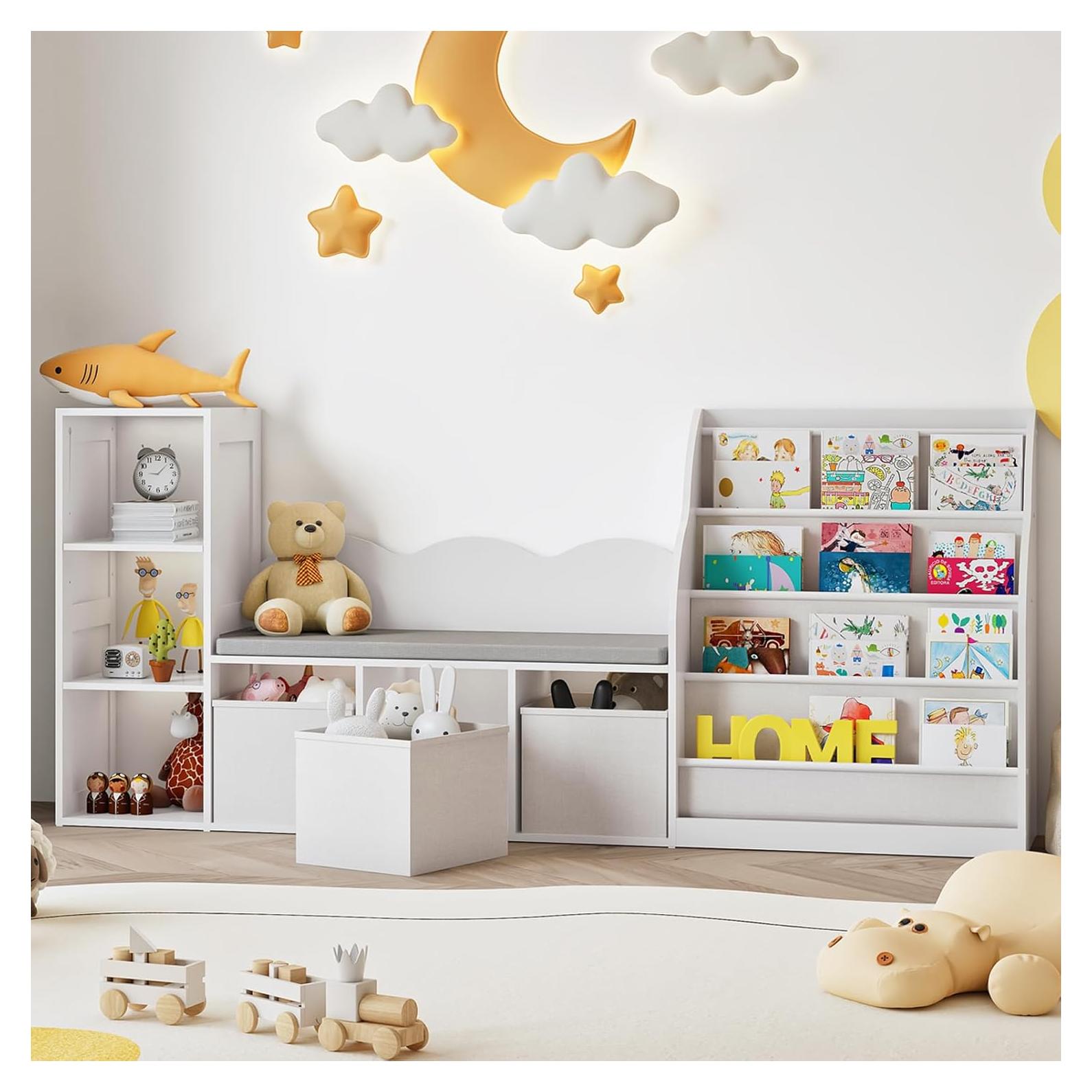 Estantería Infantil CHOEZON 66.9" con Rincón de Lectura