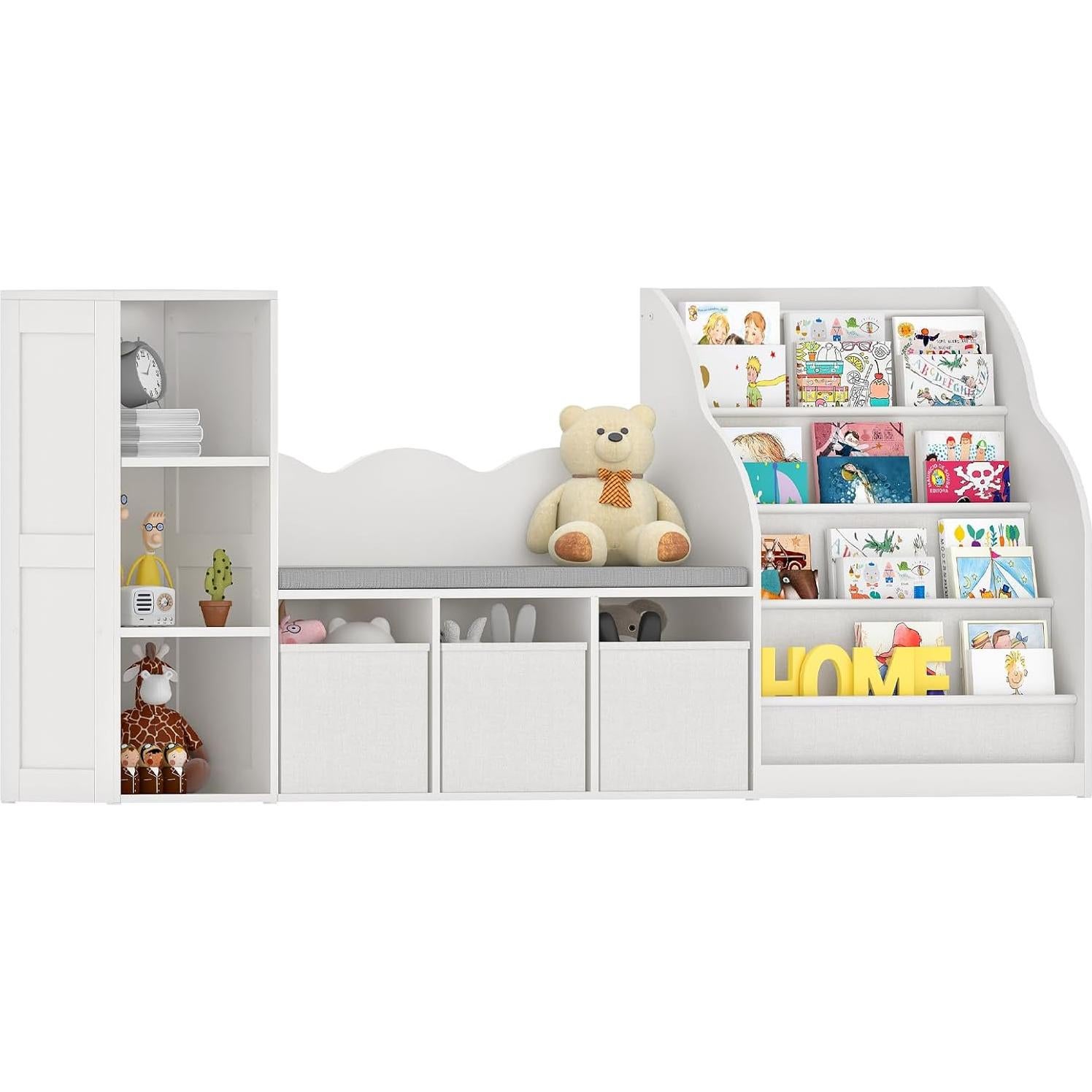 Estantería Infantil CHOEZON 66.9" con Rincón de Lectura