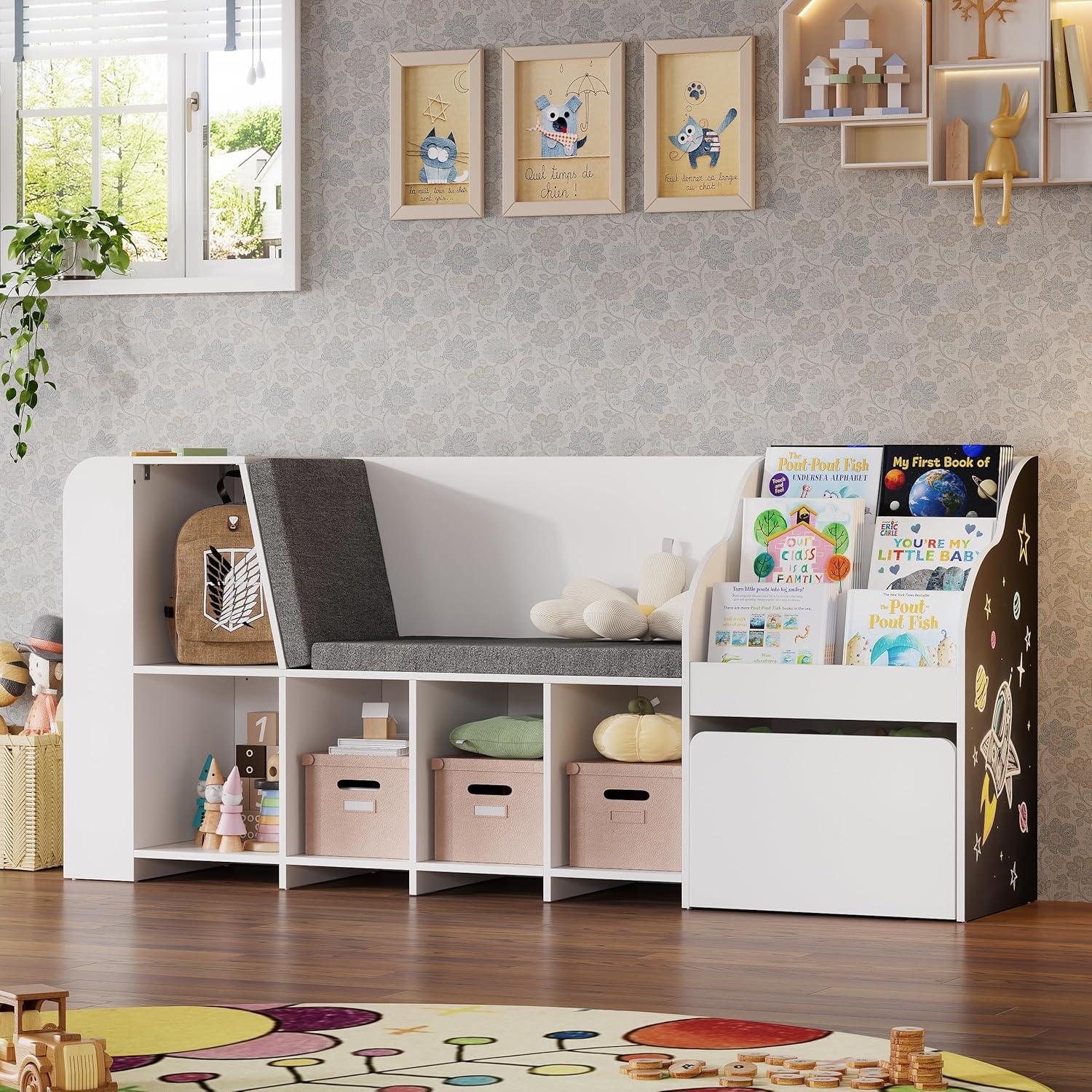 Estantería Infantil SDMY 180x40x80 cm con Rincón de Lectura