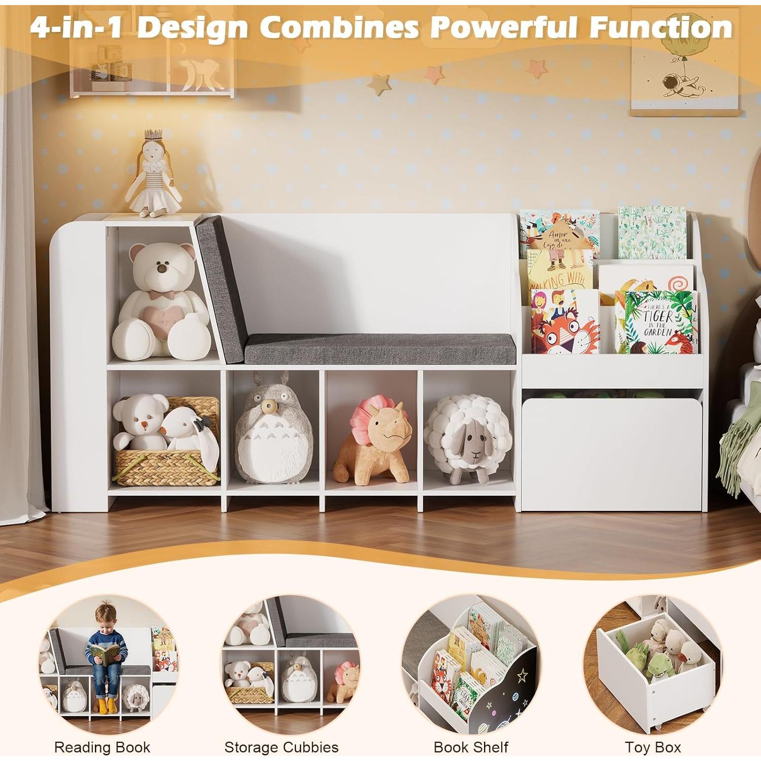 Estantería Infantil SDMY 180x40x80 cm con Rincón de Lectura