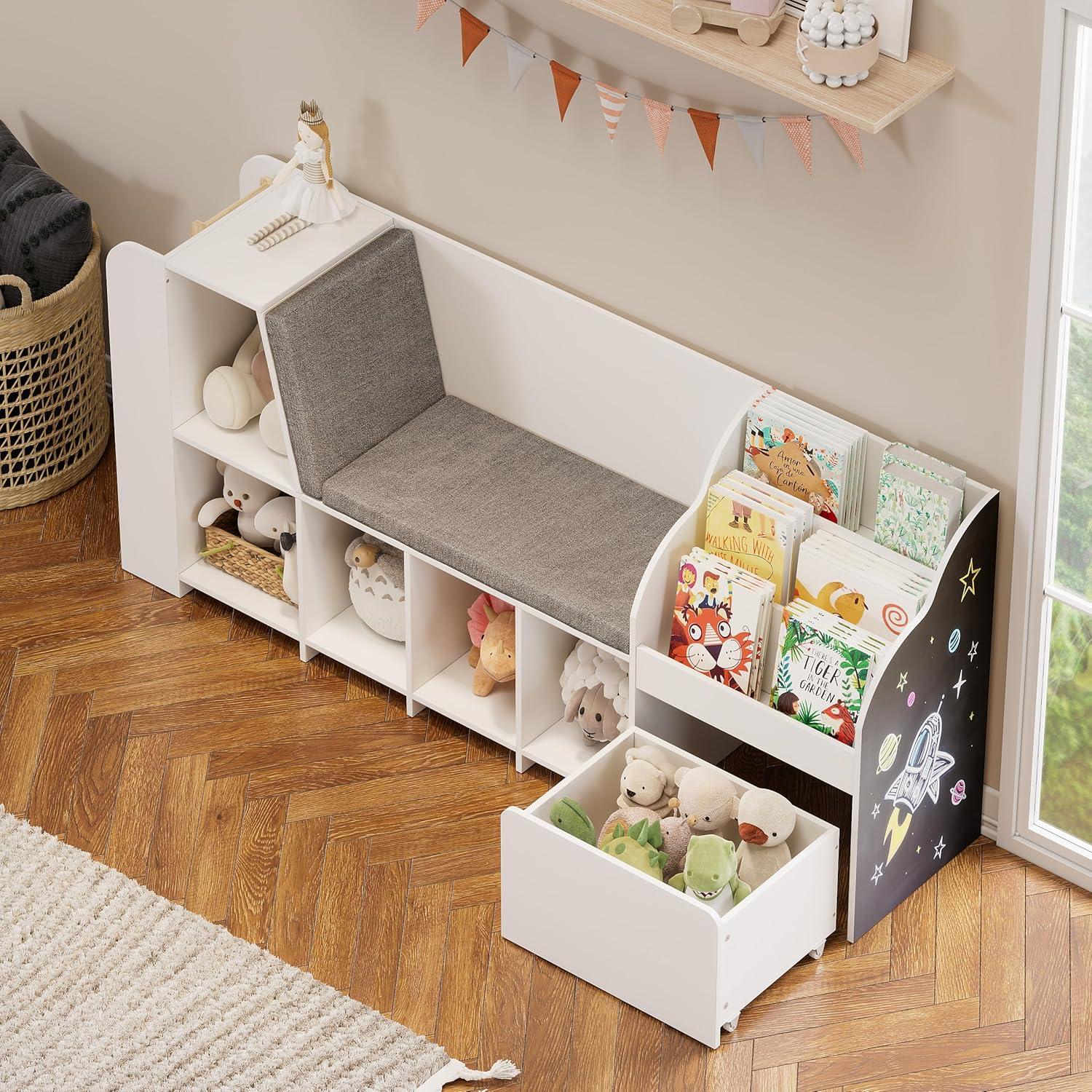 Estantería Infantil SDMY 180x40x80 cm con Rincón de Lectura