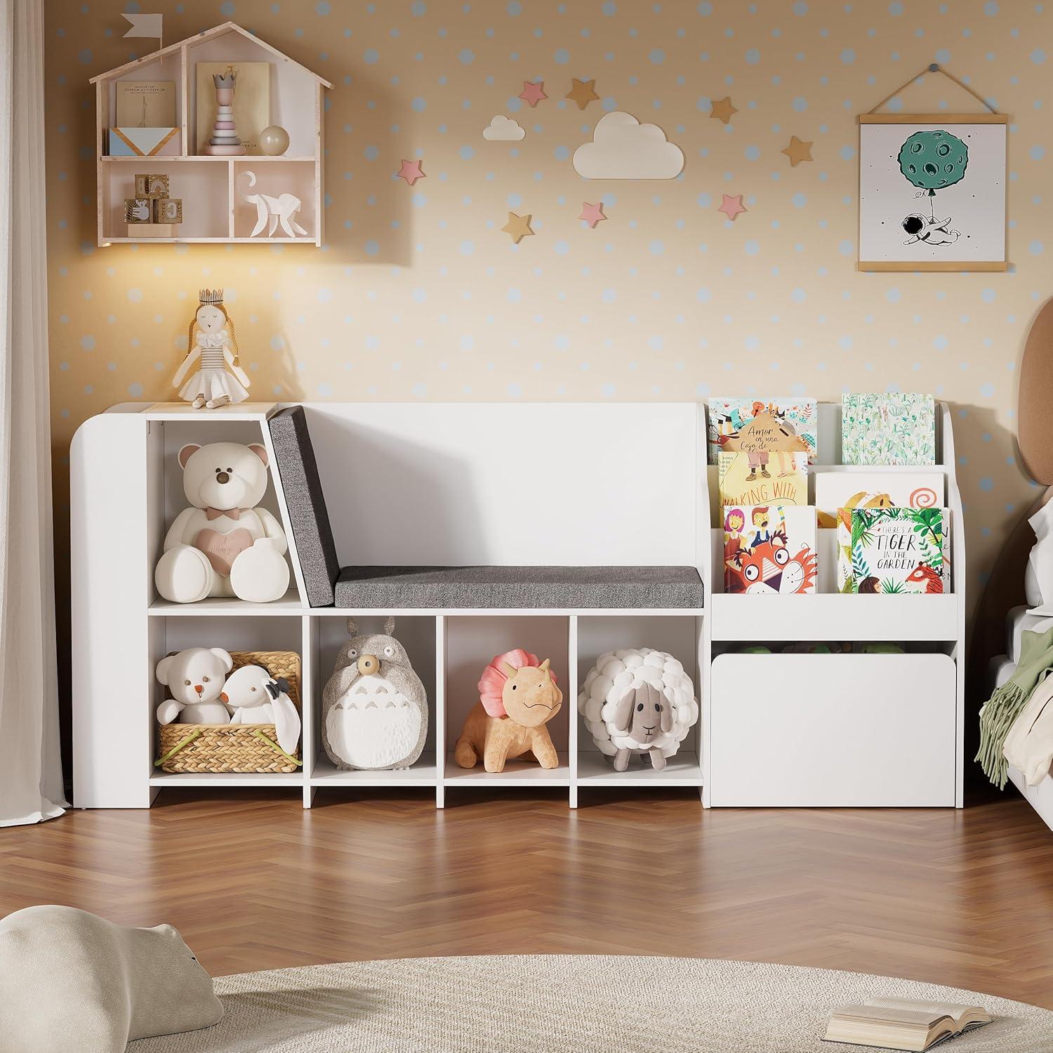 Estantería Infantil SDMY 180x40x80 cm con Rincón de Lectura