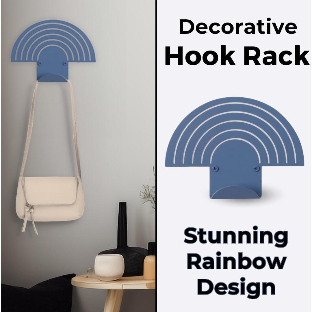 Gancho de Pared Arcoíris Artiletto Azul - Alta Resistencia 3 Ganchos