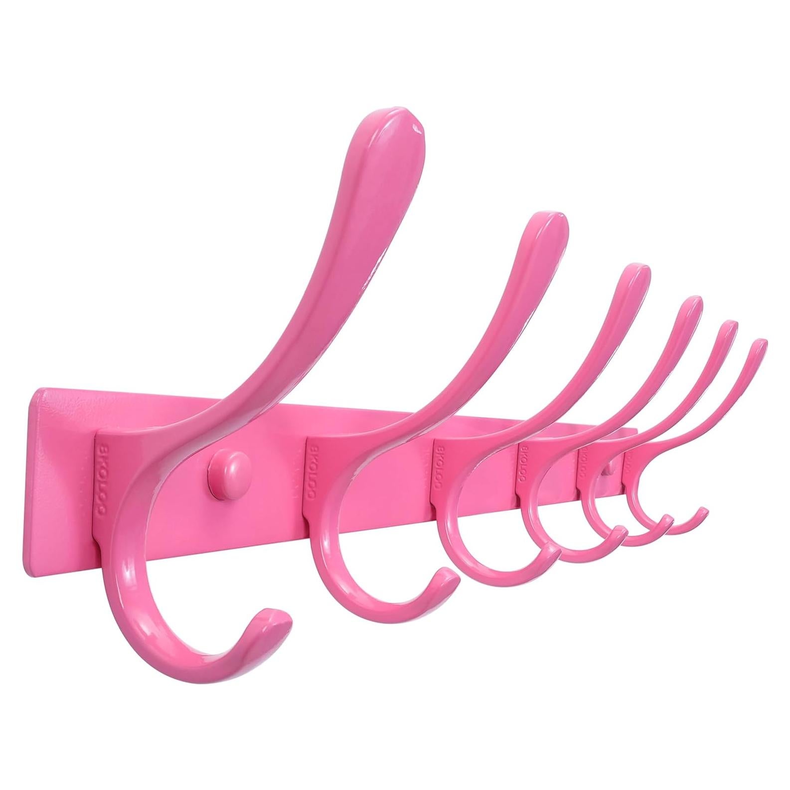 Perchero de Pared SKOLOO Rosa - 6 Ganchos Acero Inoxidable