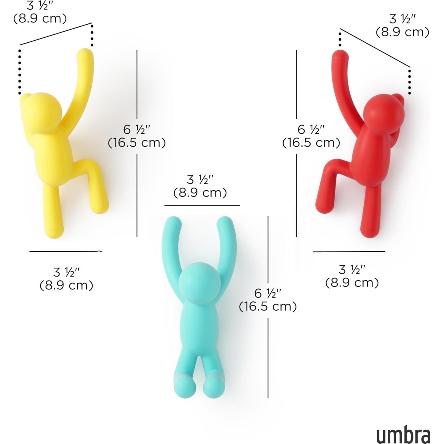 Ganchos de Pared Umbra Buddy Set de 3 Multicolores 2.3 kg