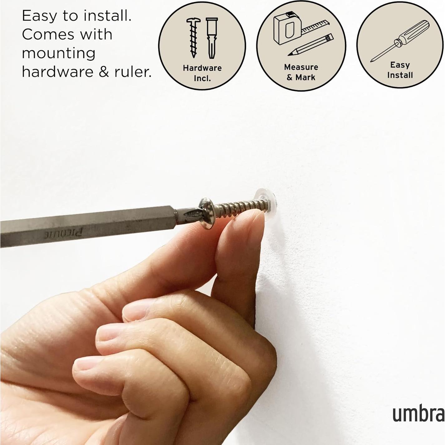 Perchero de Pared Umbra Flip 5 Ganchos Negro Moderno