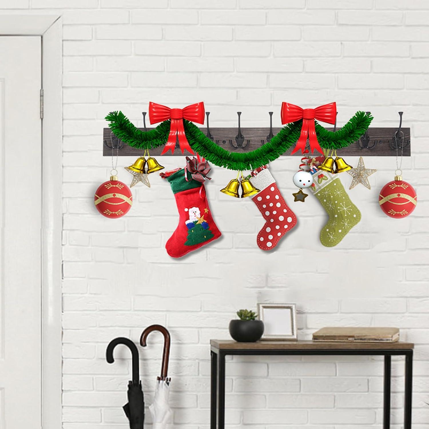 Perchero de pared IBosins 10 ganchos madera antigua 86 cm