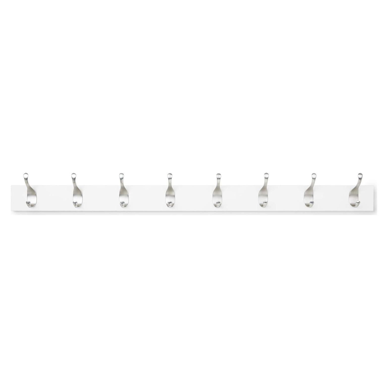 Perchero de Pared Amazon Basics Blanco 8 Ganchos Rectangular