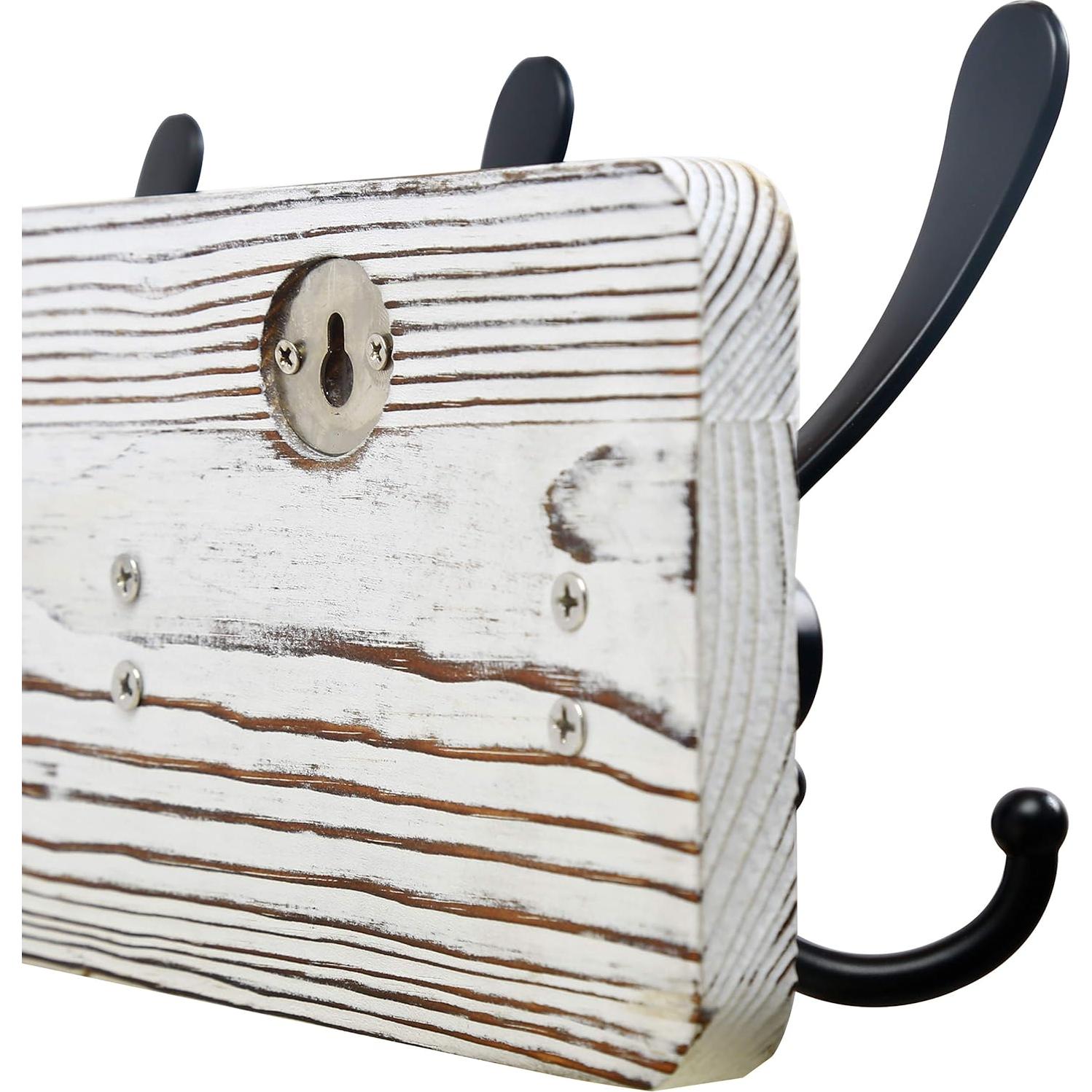 Perchero de Pared Rústico SKOLOO con 5 Ganchos Triples