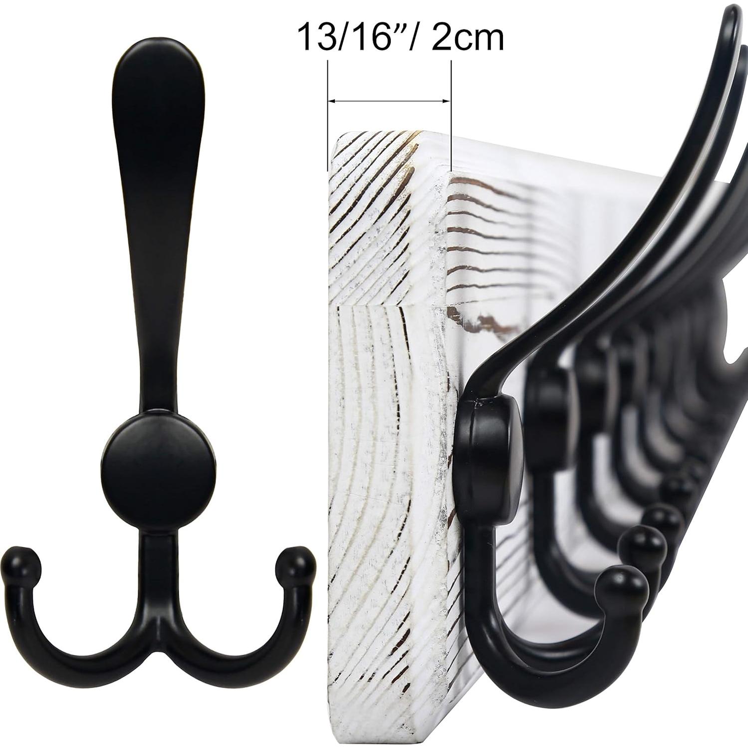 Perchero de Pared Rústico SKOLOO con 5 Ganchos Triples