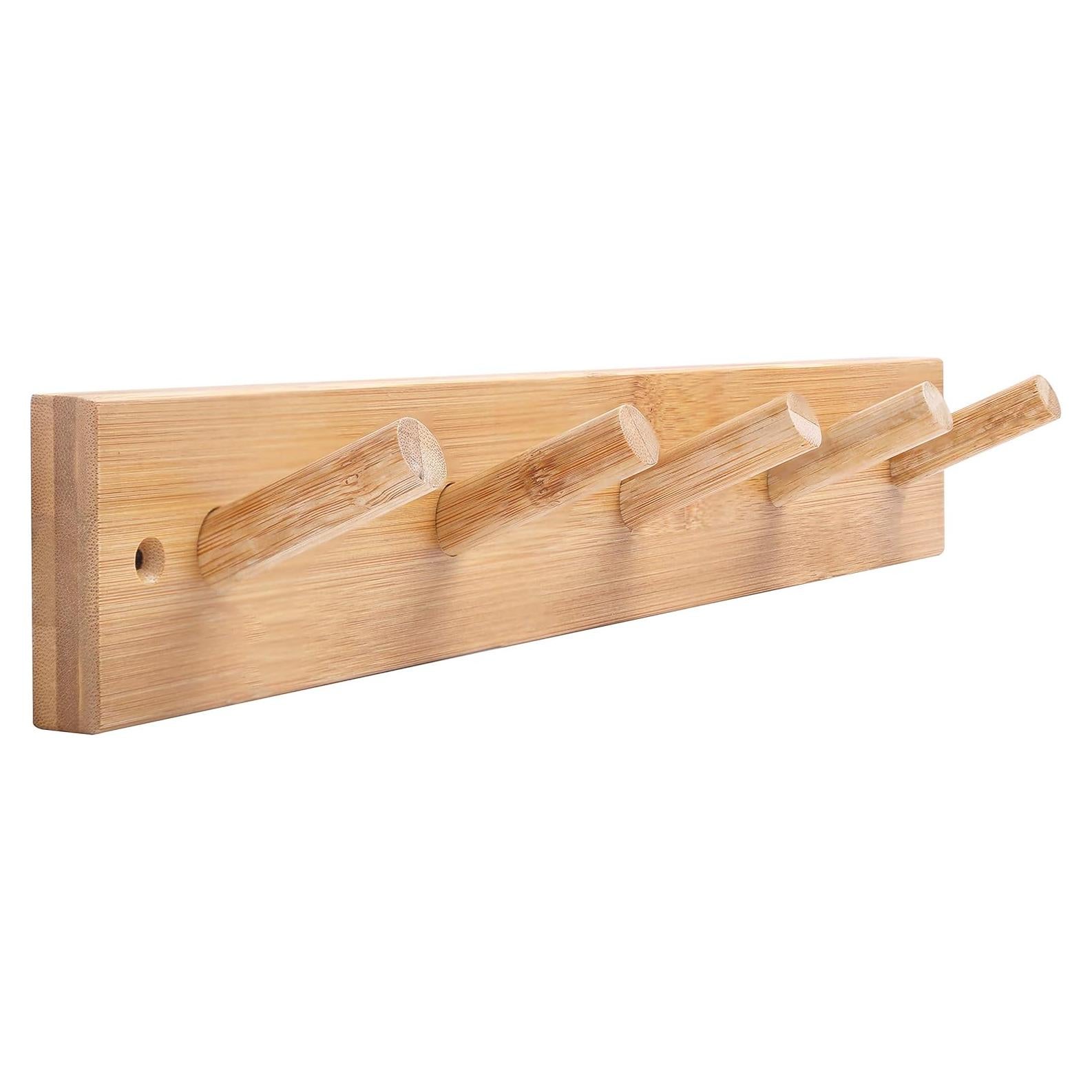 Perchero de pared WEBI 5 ganchos bambú natural 43.18 cm