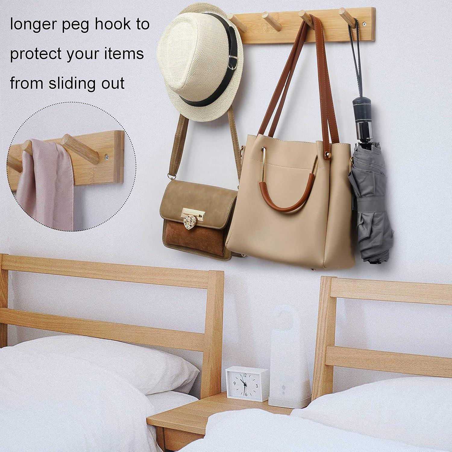 Perchero de pared WEBI 5 ganchos bambú natural 43.18 cm