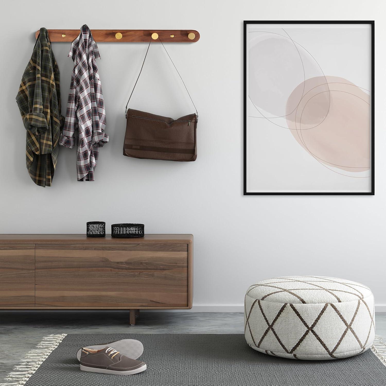 Perchero de Pared SARIHOSY de Madera y Metal 5 Ganchos Rústicos