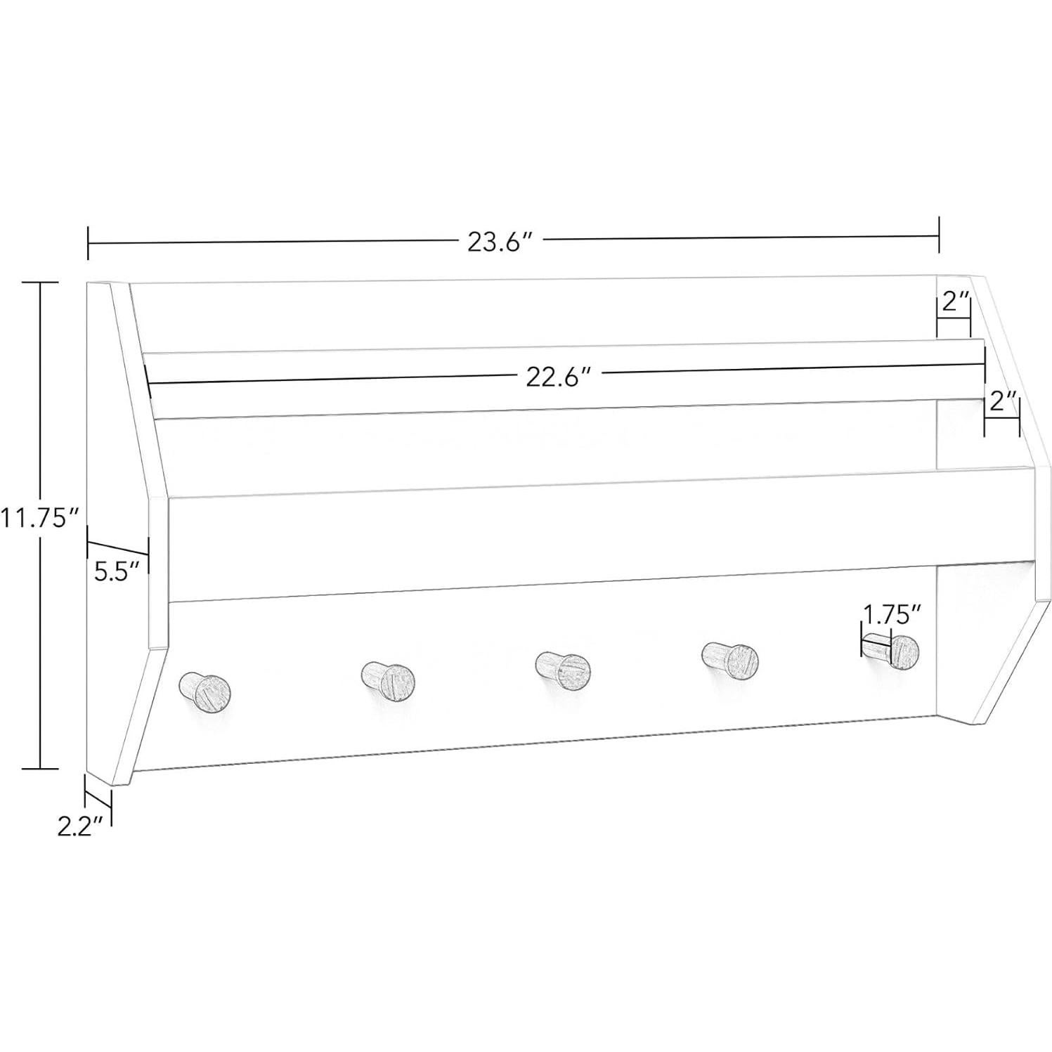 Estante de Pared RiverRidge para Niños con Librero y Ganchos