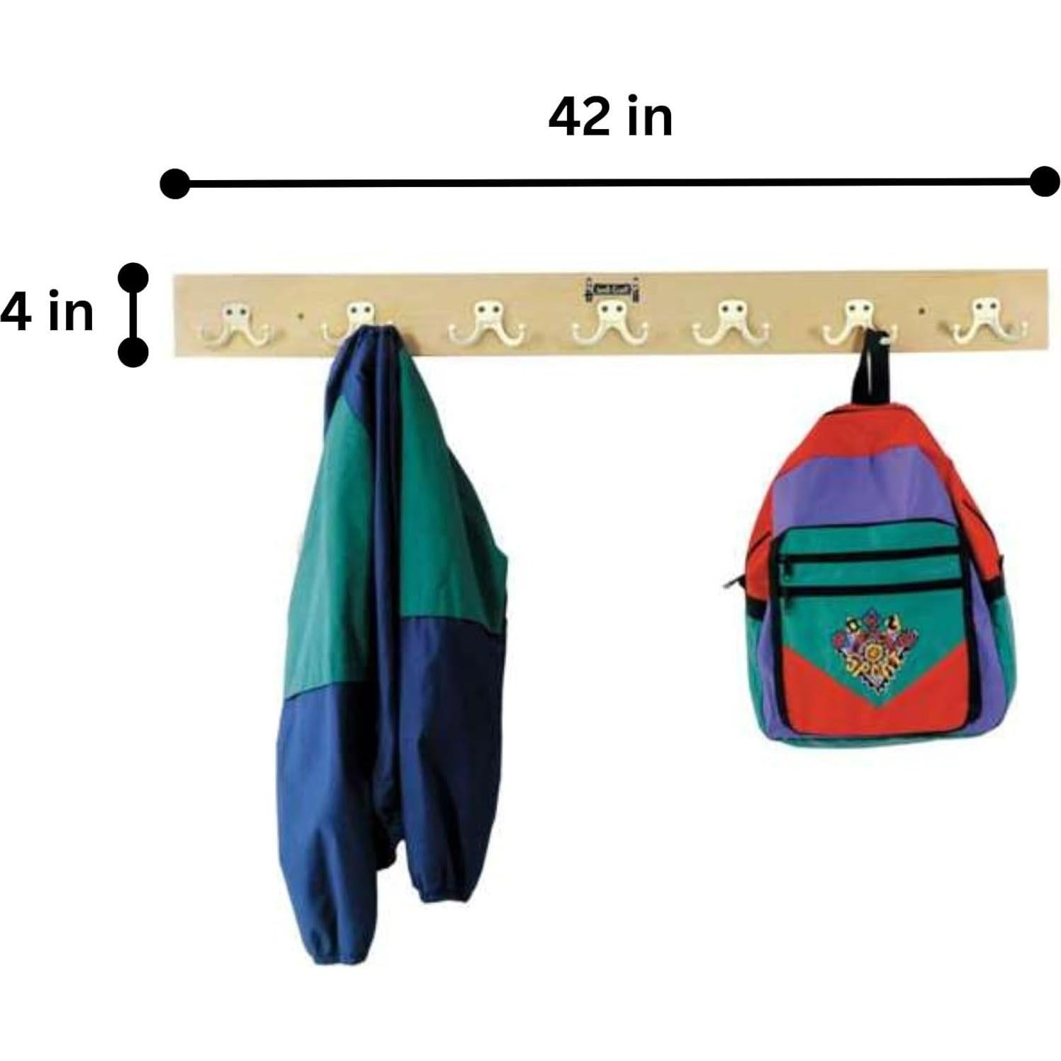 Riel de Abrigos Jonti-Craft 0767JC 7 Ganchos Madera Clara