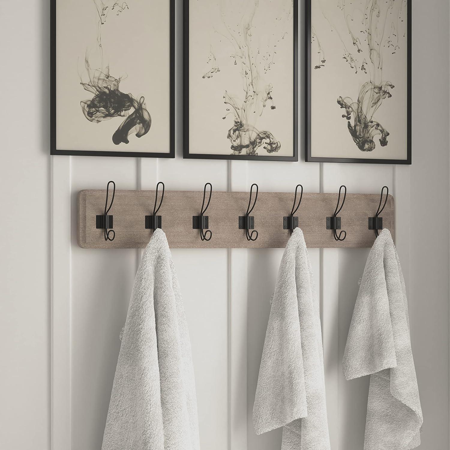 Perchero de Madera Sólida HBCY Creations 86 cm 7 Ganchos