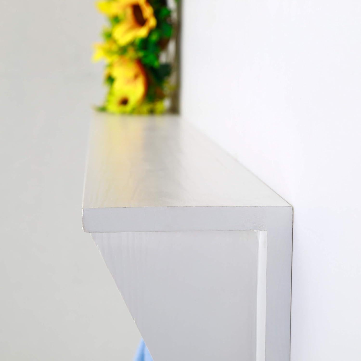 Perchero de pared Dseap con estante y 7 ganchos triples blanco