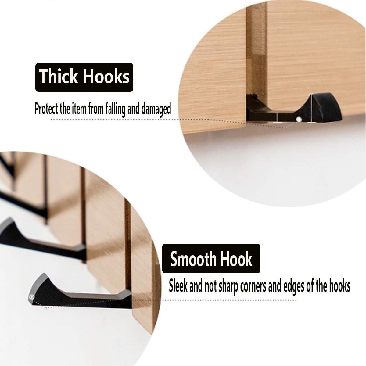 Perchero Plegable de Pared JIALITFUN de Bambú 6 Ganchos