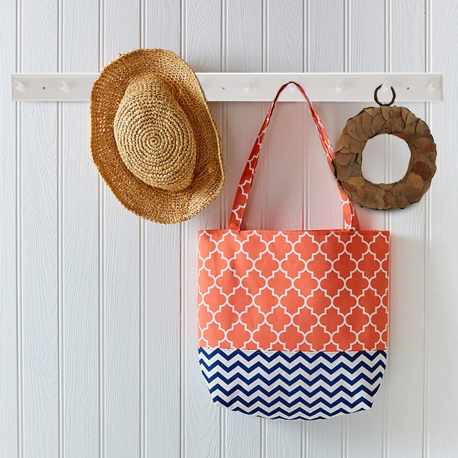 Perchero de Pared Horkmous 96.5 cm con 10 Ganchos Blanco