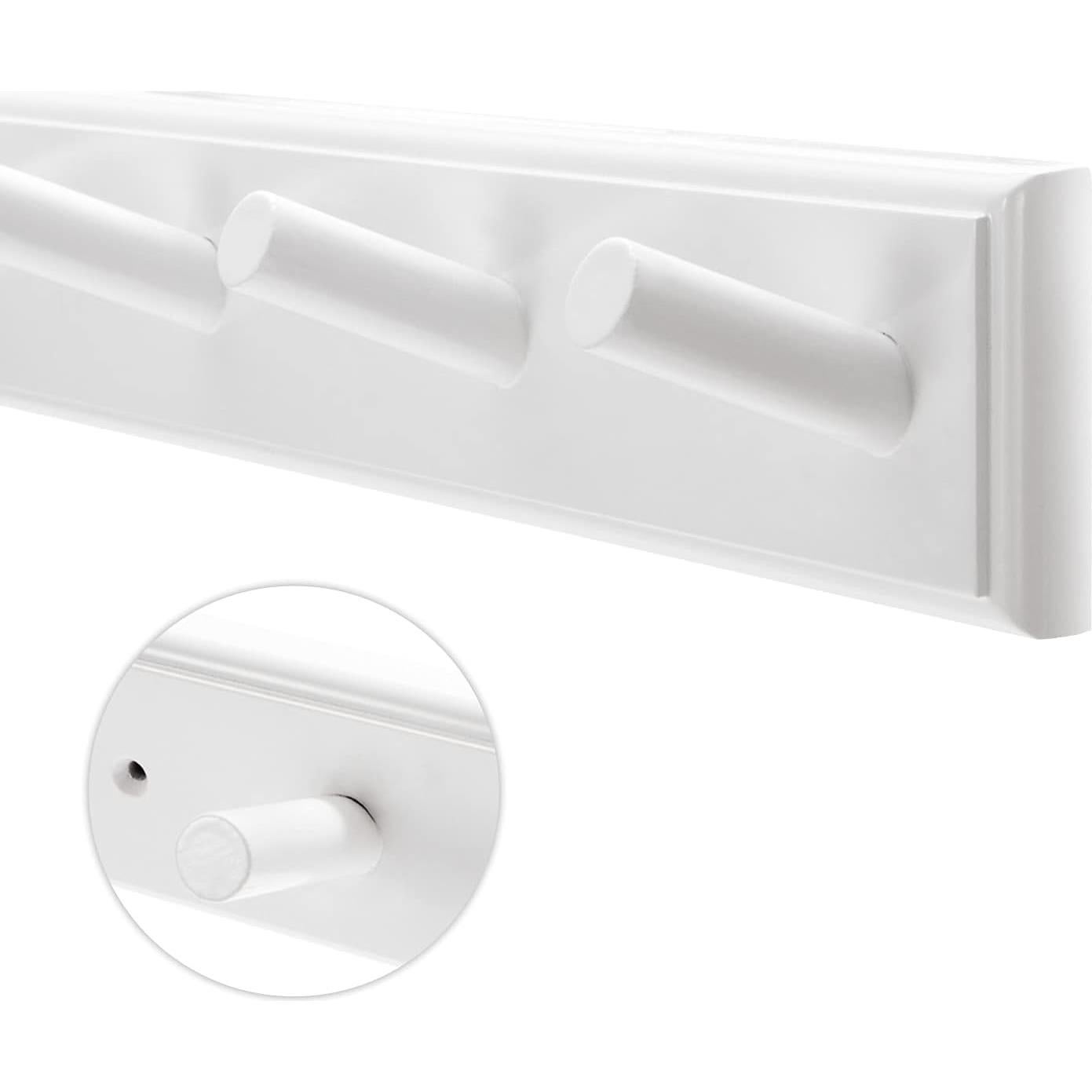 Perchero de Pared Horkmous 96.5 cm con 10 Ganchos Blanco