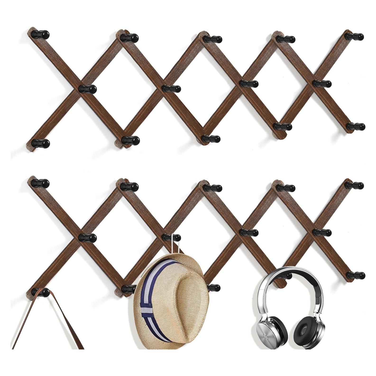 Perchero de Pared Acordeón WGFKVAS - 2 Pcs con 14 Ganchos