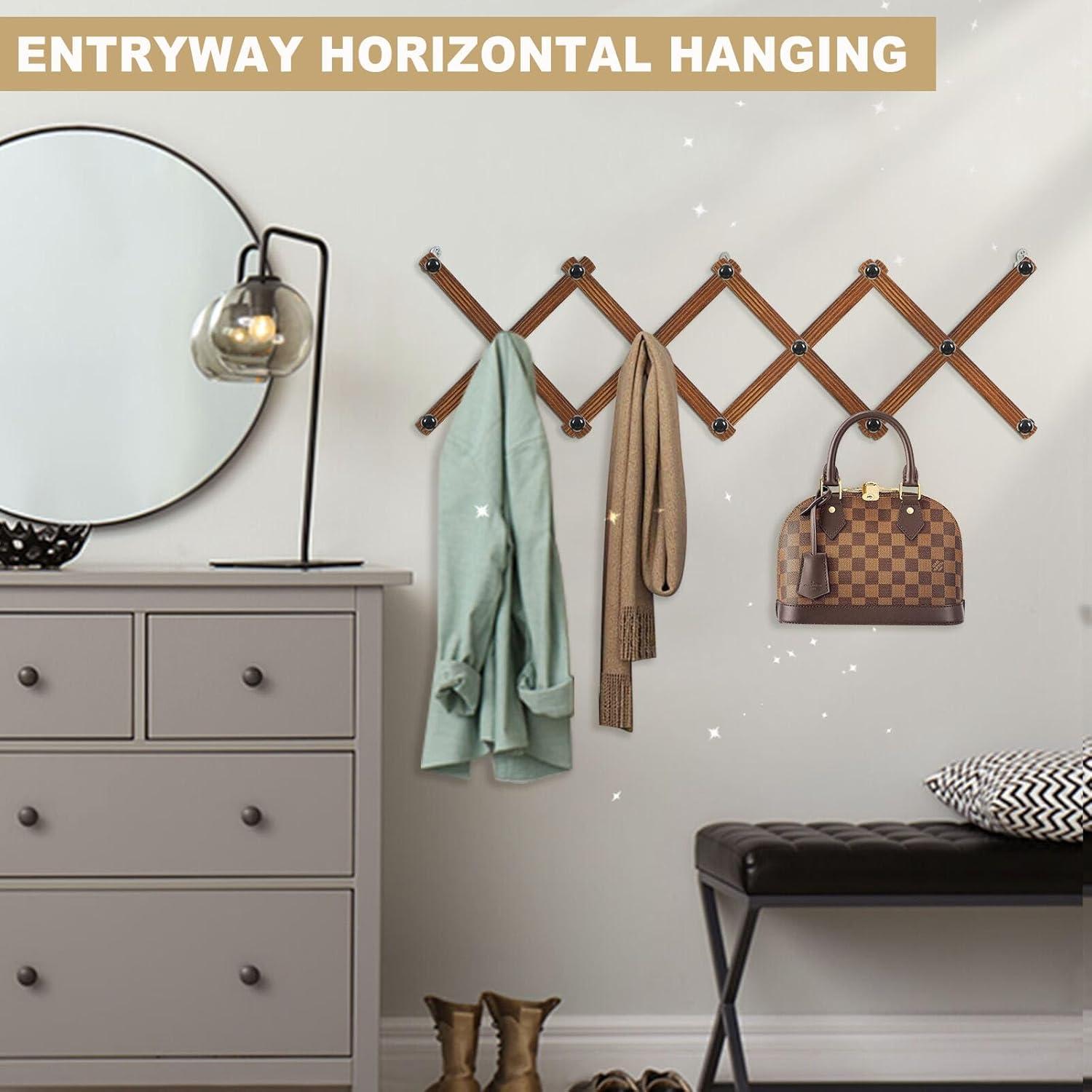 Perchero de Pared Acordeón WGFKVAS - 2 Pcs con 14 Ganchos