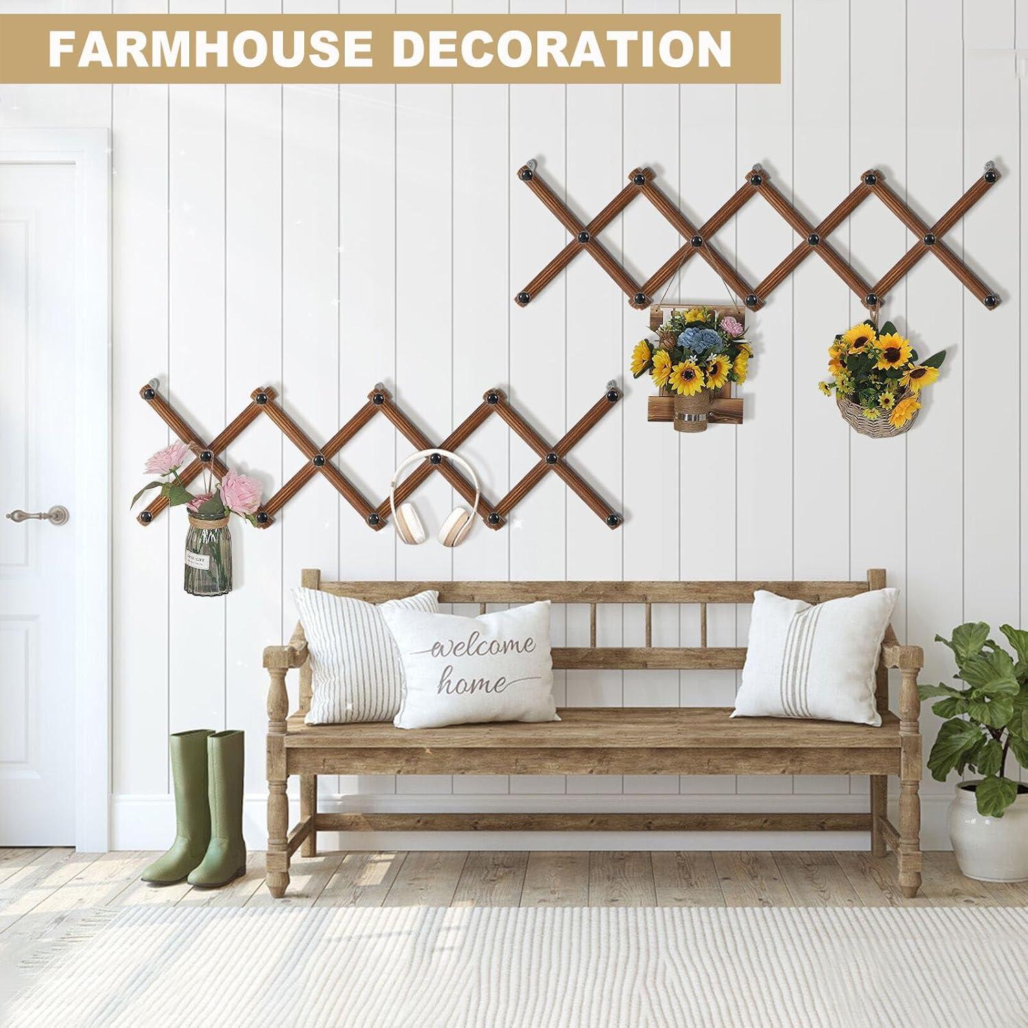 Perchero de Pared Acordeón WGFKVAS - 2 Pcs con 14 Ganchos