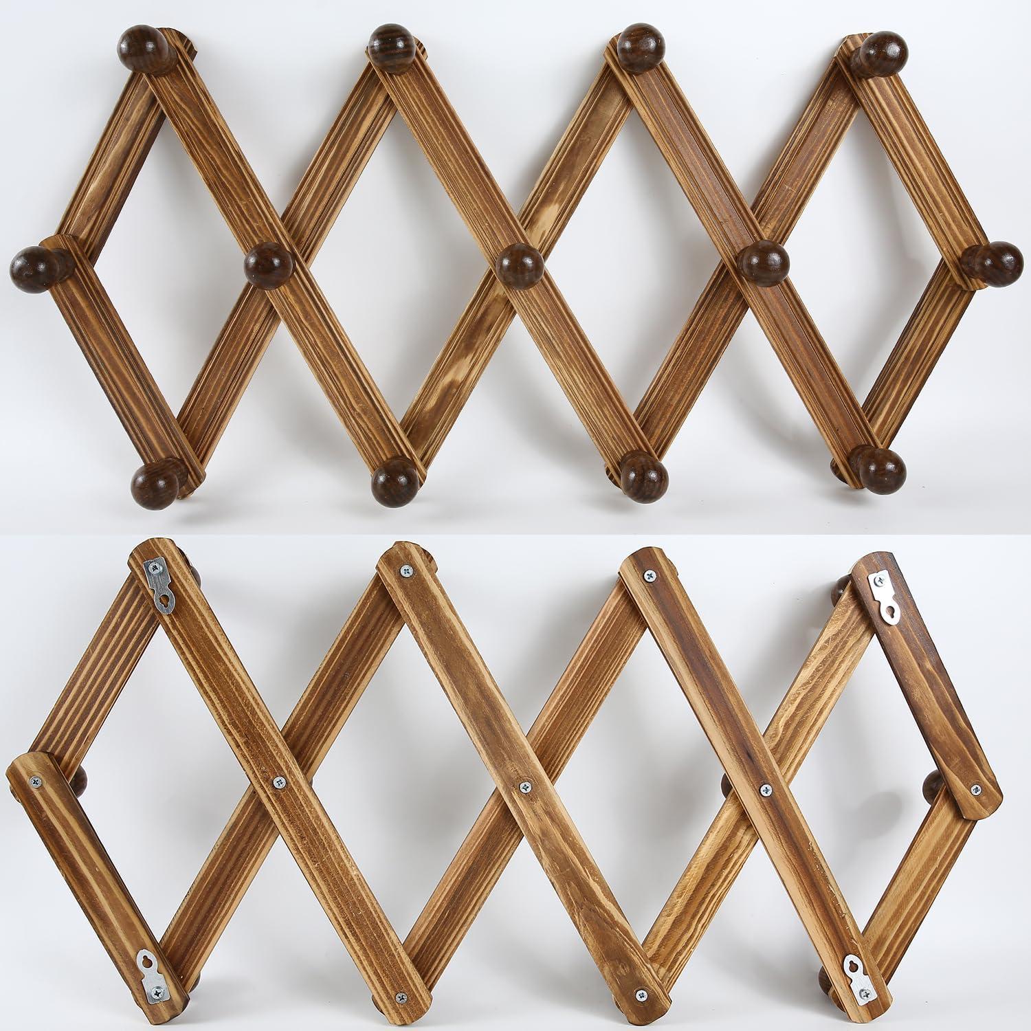 Perchero de Pared Expandible AMAPON de Madera con 13 Ganchos