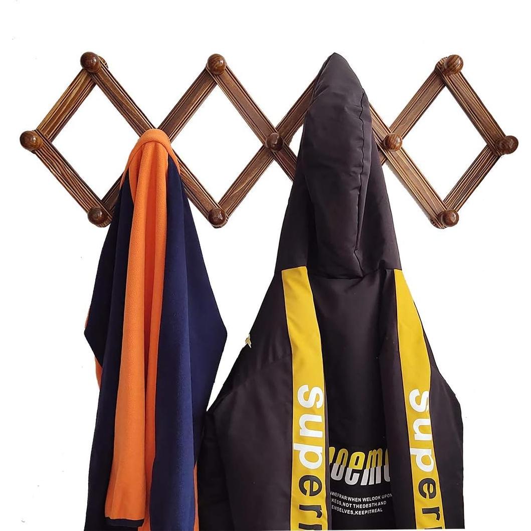 Perchero de Pared Expandible AMAPON de Madera con 13 Ganchos