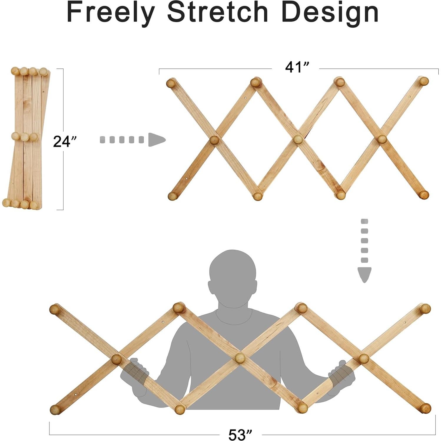 Perchero de Pared SKOLOO 61cm con 11 Ganchos Expandibles