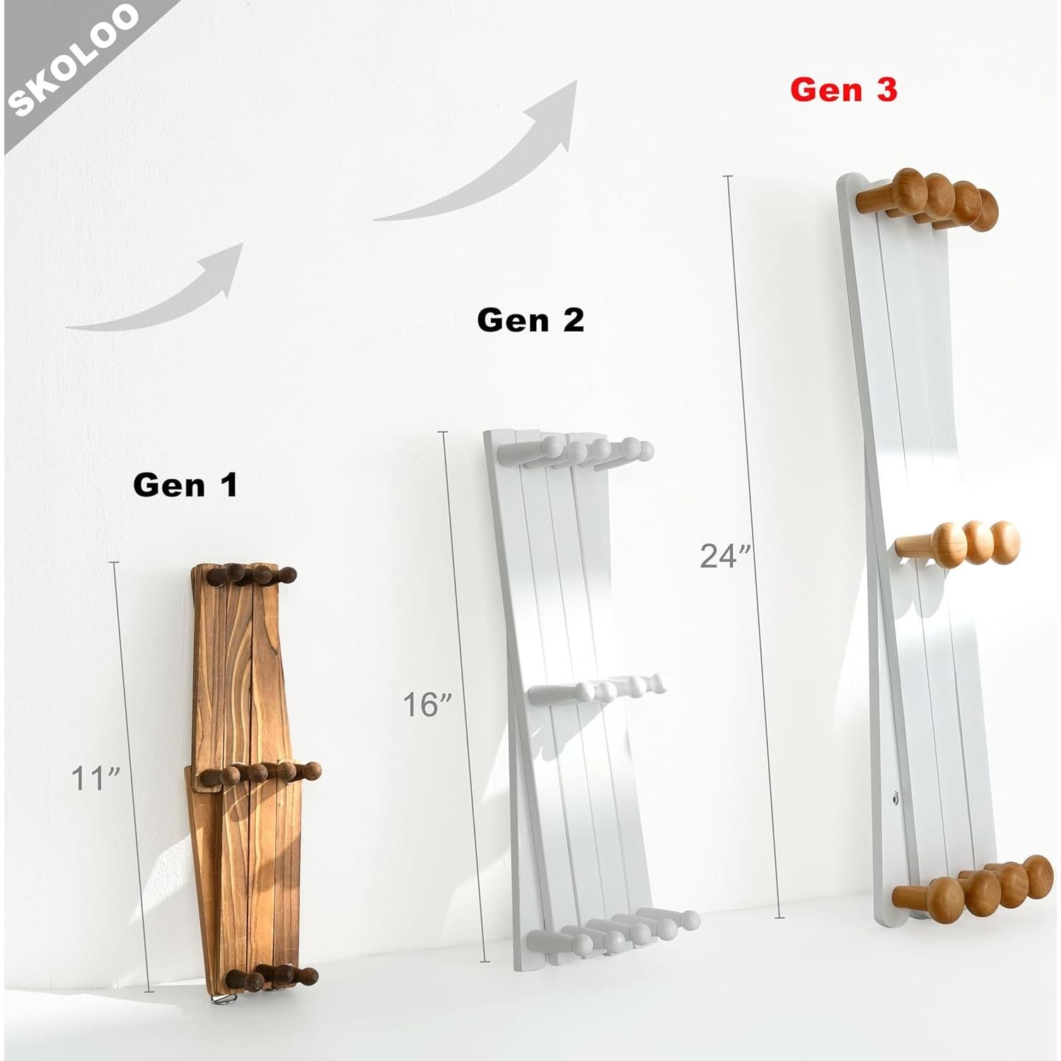 Perchero de Pared SKOLOO 61cm con 11 Ganchos Expandibles