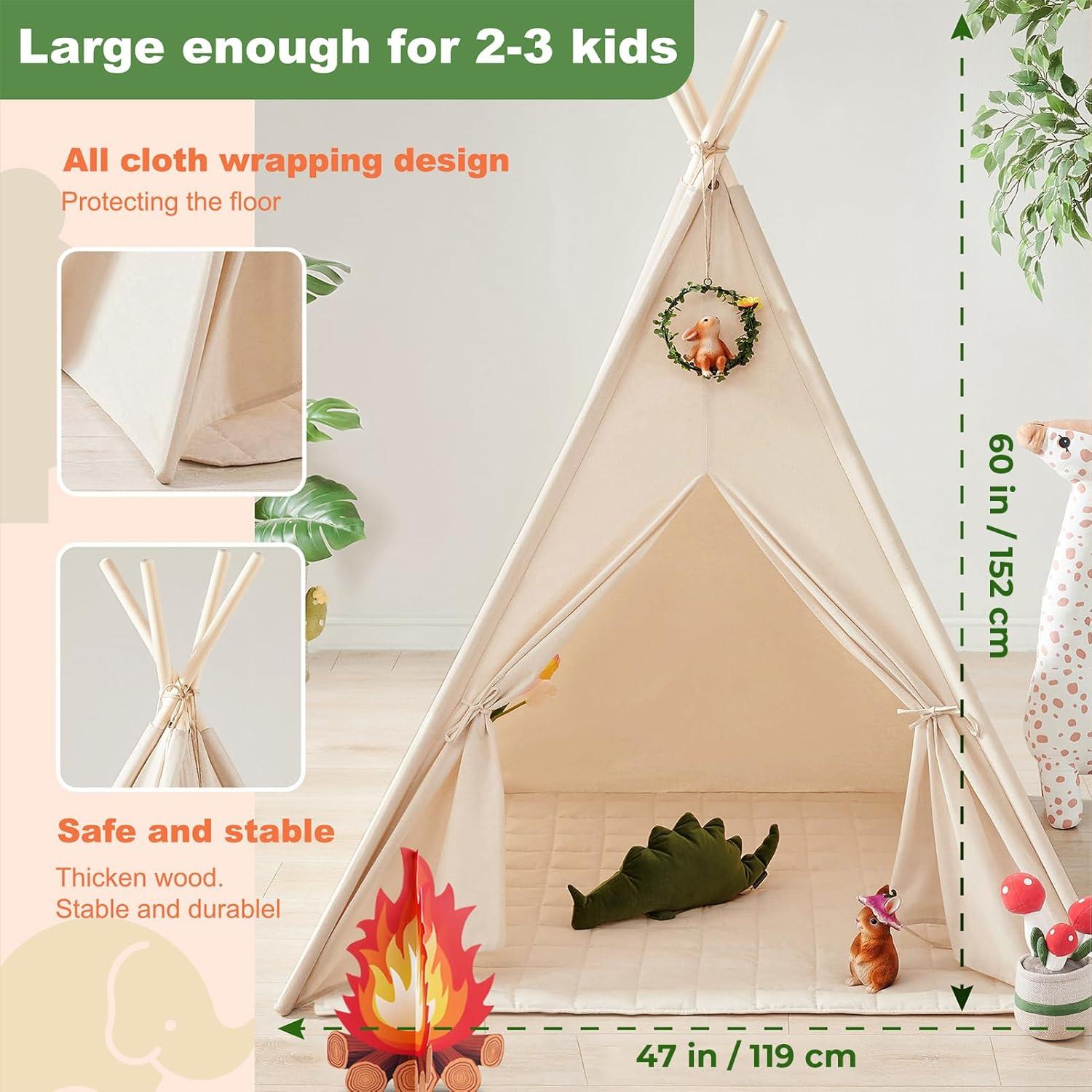 Tienda Teepee para Niños Tiny Land con Luces y Accesorios