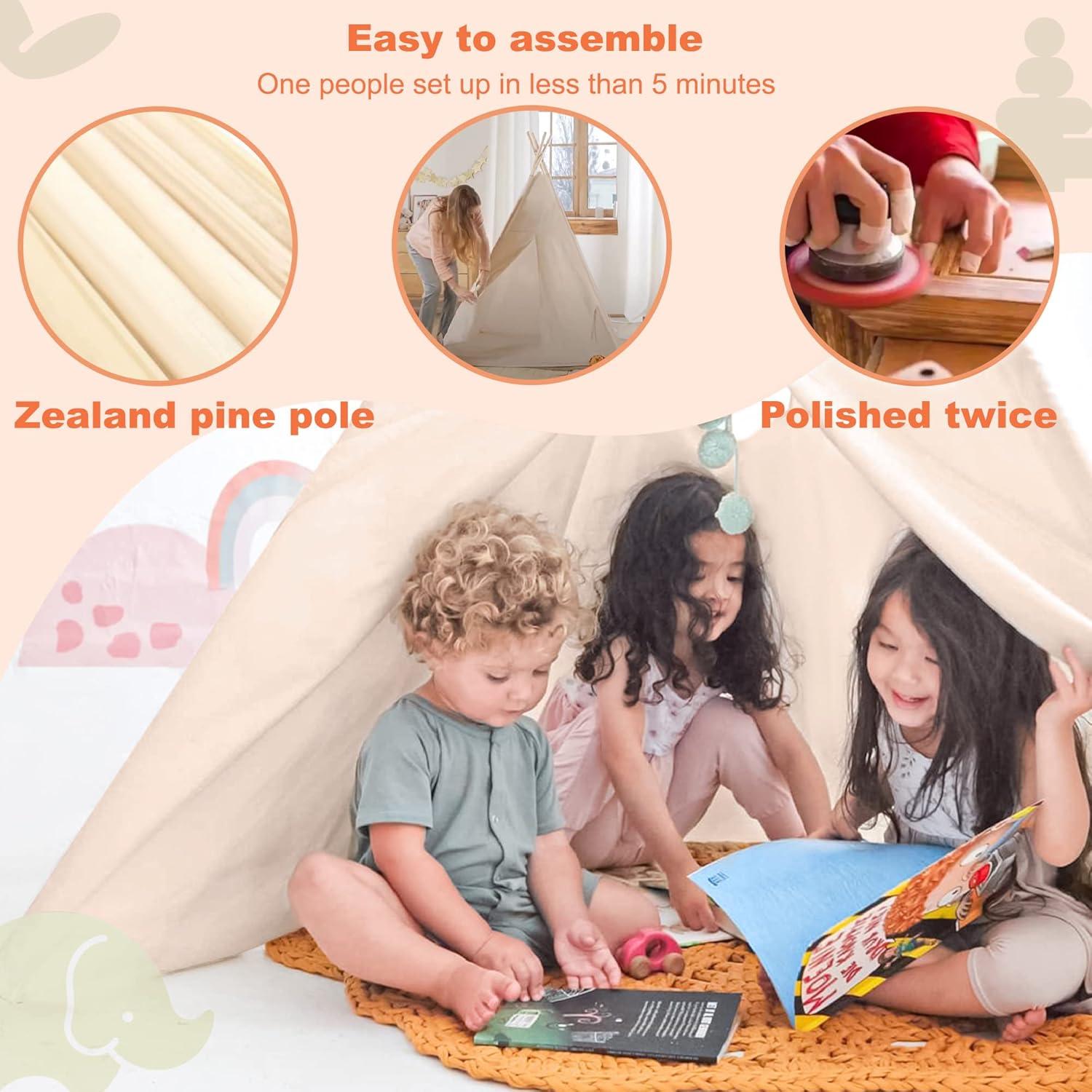 Tienda Teepee para Niños Tiny Land con Luces y Accesorios