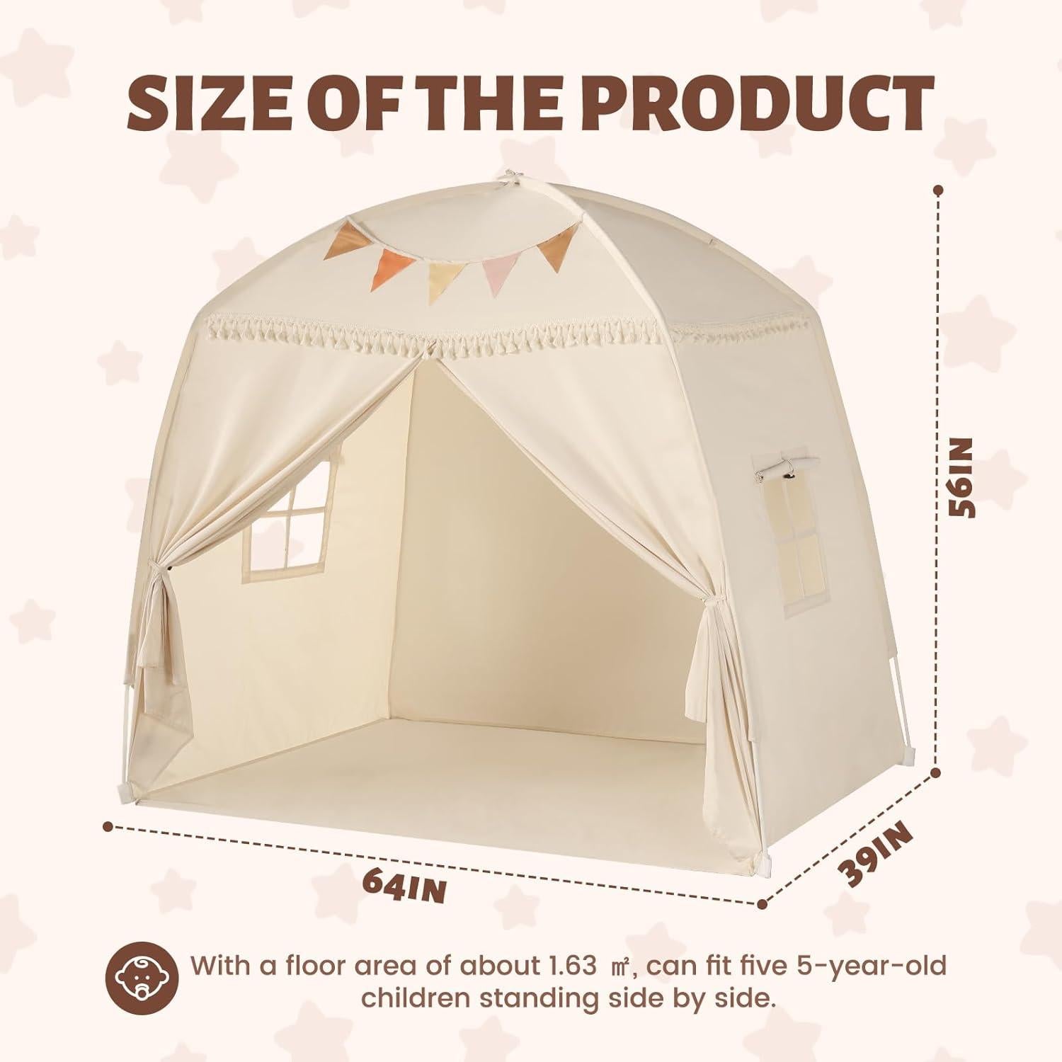Tienda Teepee para Niños Sumbababy con Luces - Crema