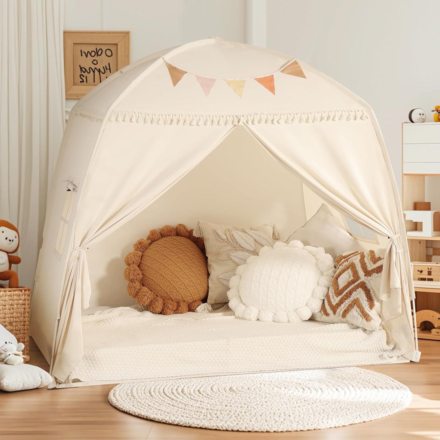 Tienda Teepee para Niños Sumbababy con Luces - Crema
