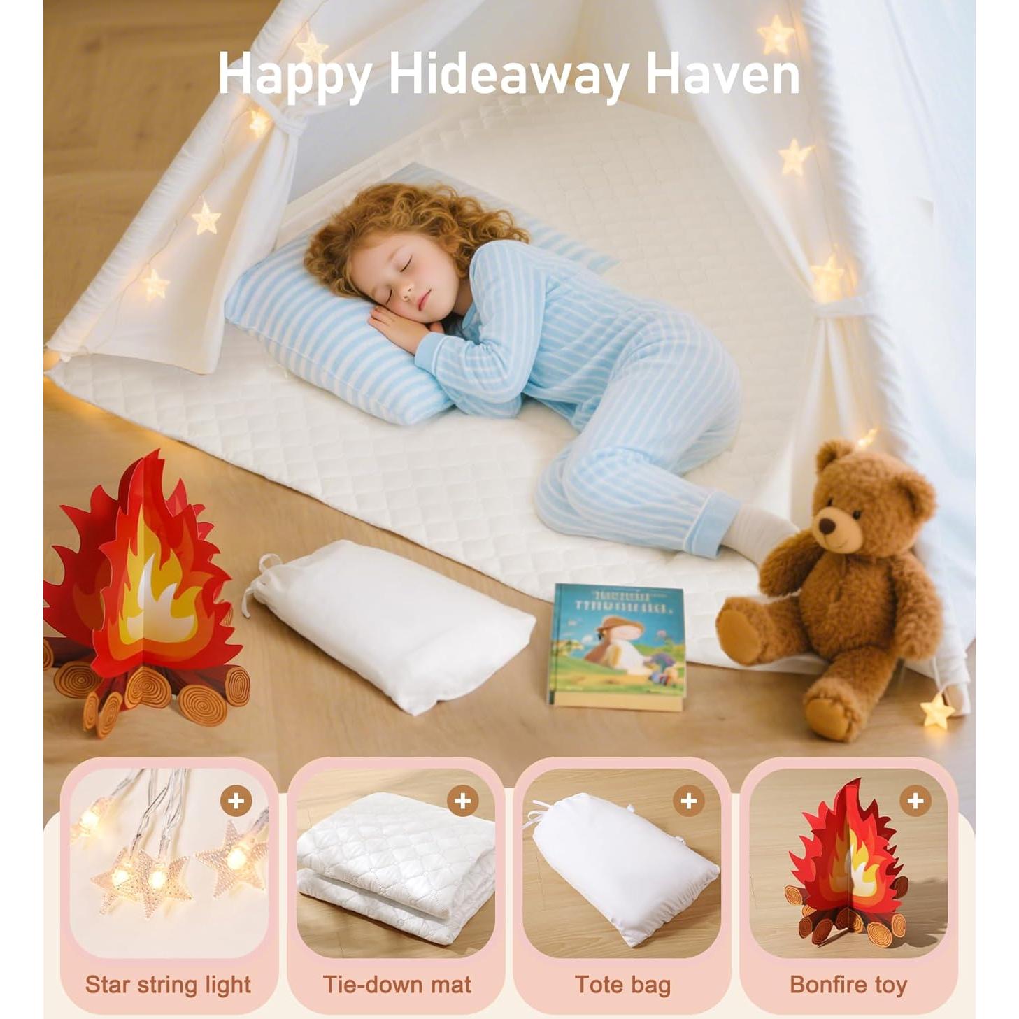 Tienda de Teepee Little Dove 4 Postes 110x150 cm Beige