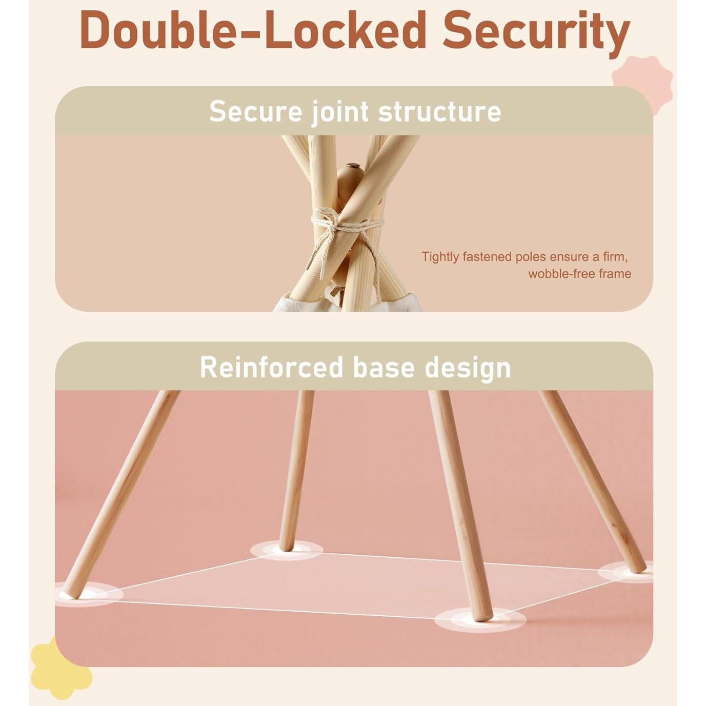 Tienda de Teepee Little Dove 4 Postes 110x150 cm Beige