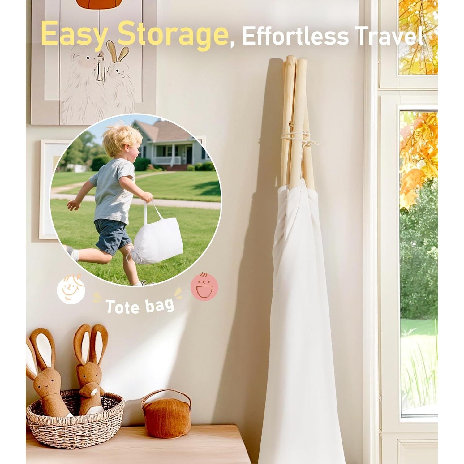 Tienda de Teepee Little Dove 4 Postes 110x150 cm Beige