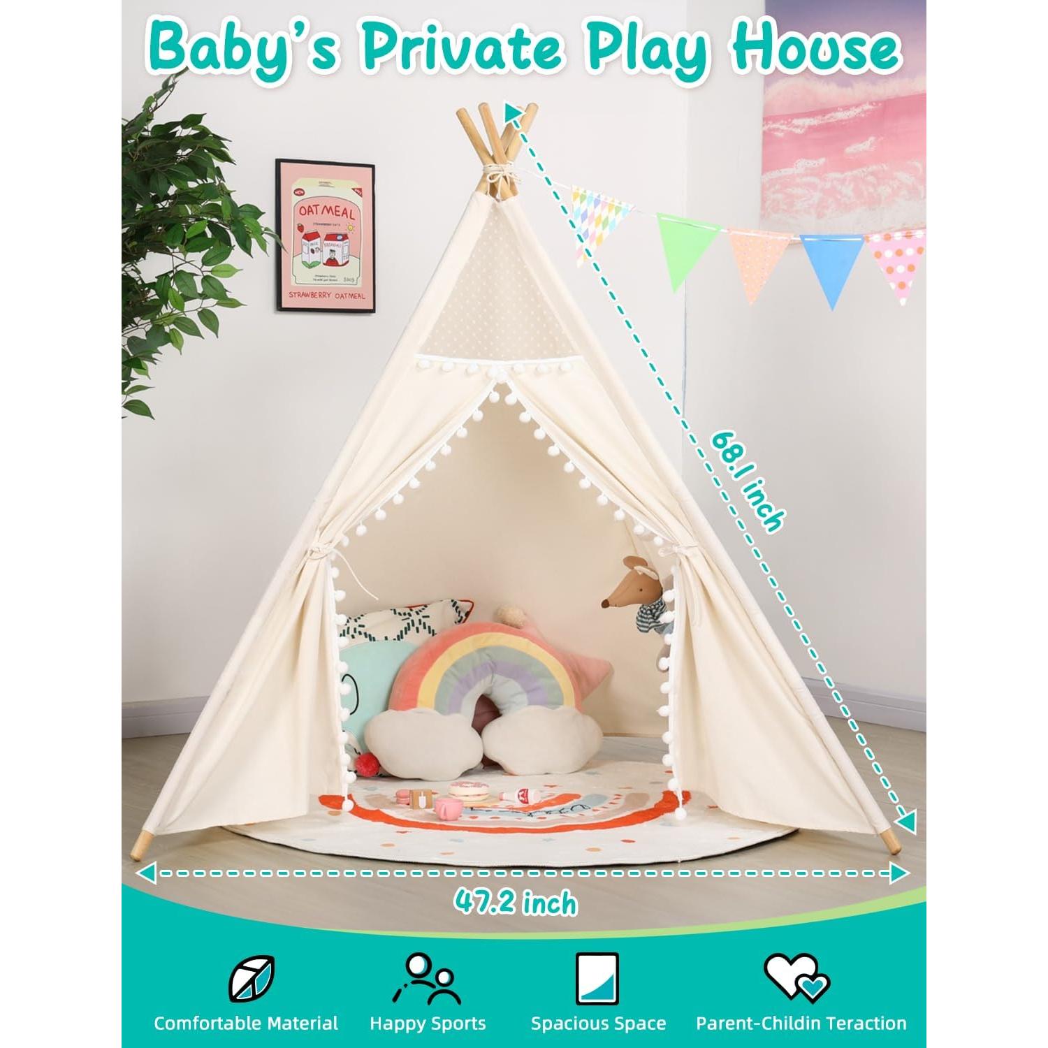 Tienda Teepee para Niños Sumbababy 120x173cm con Luces