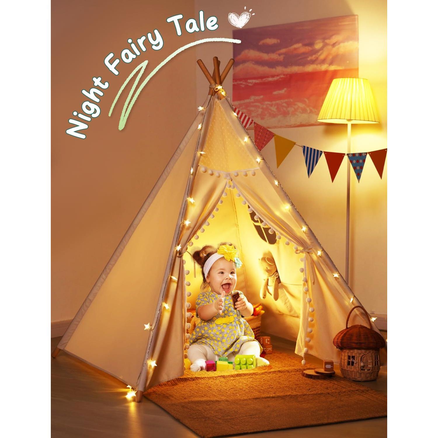 Tienda Teepee para Niños Sumbababy 120x173cm con Luces