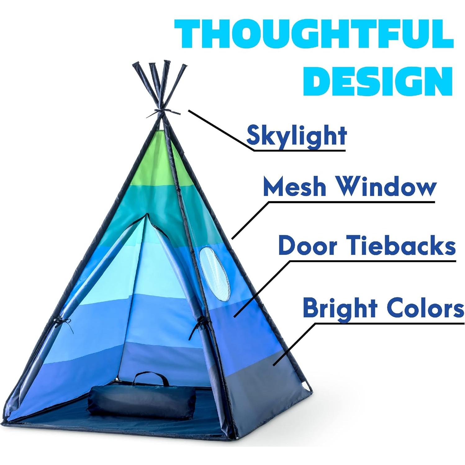 Tienda Teepee Feliz USA Toyz para Niños - Interior 1.5m Altura